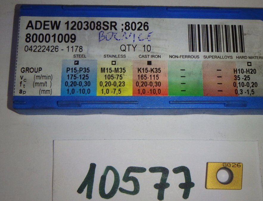 Пластина твердосплавная ADEW 120308SR 8230