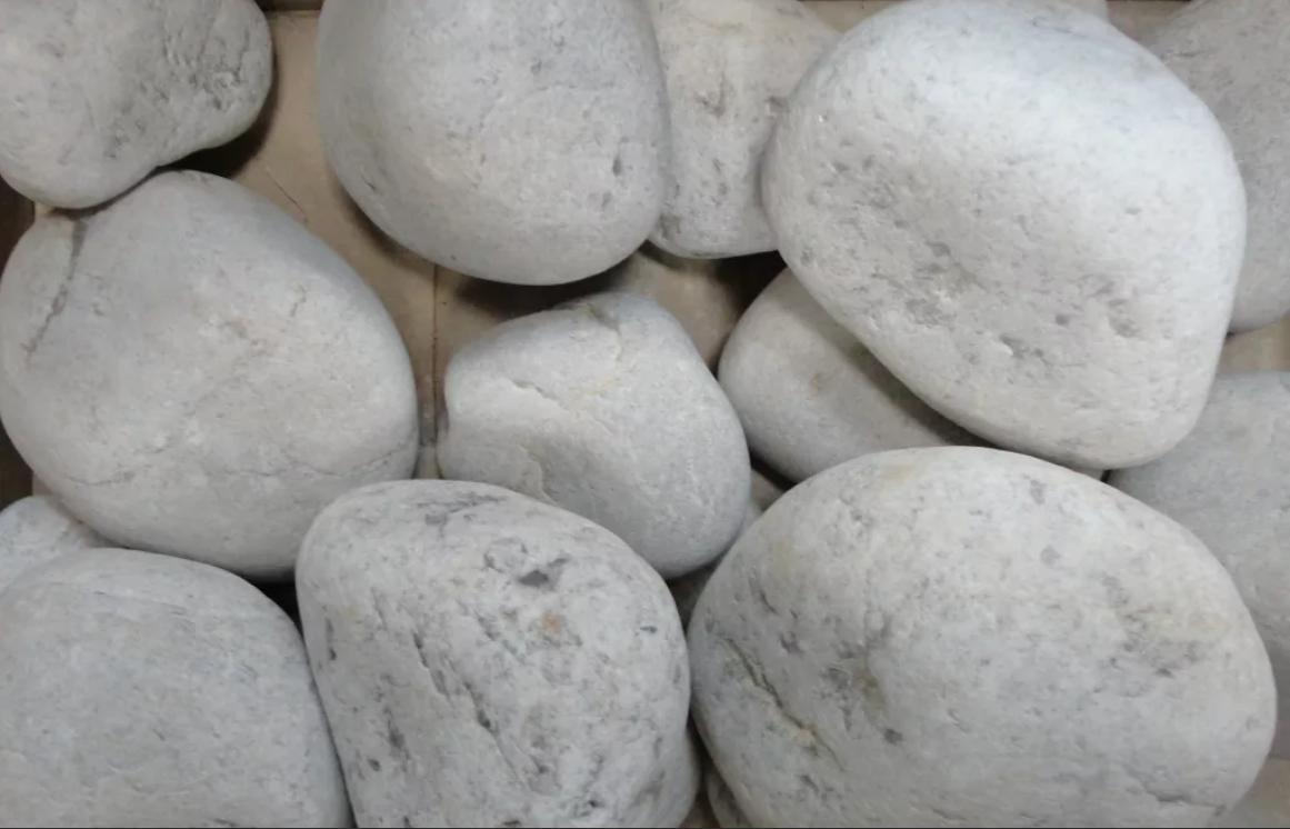 Камень Белый Кварц Отборный галтованный (ведро 10кг) - фото 3 - id-p84077924