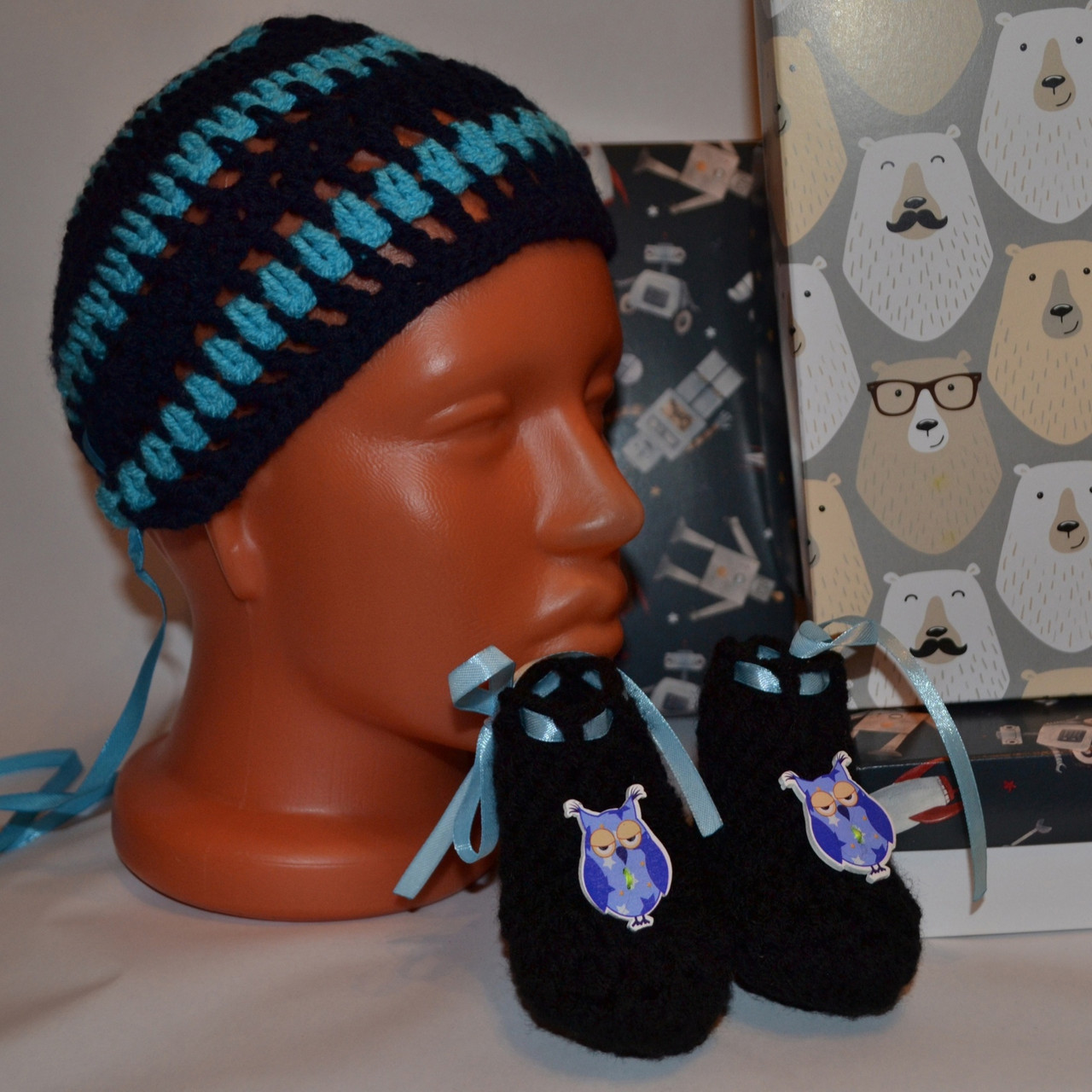 Набор для новорождённого (шапка-чепчик+пинетки) - фото 5 - id-p116665613