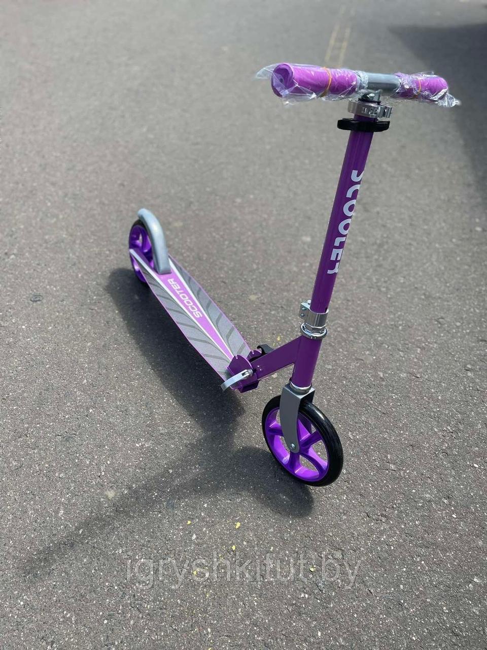 Самокат двухколёсный Scooter (фиолетовый+чёрный), арт.2032 - фото 2 - id-p155826859
