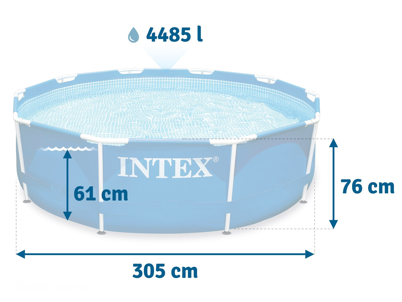 Каркасный бассейн Intex для дачи 26702 Prism Frame Pool 305x76 + фильтр-насос на 1250 л/ч - фото 5 - id-p117157243