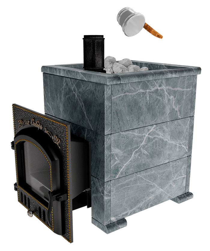 Банная печь "Сибирь 40" (ПД) в облицовке Оптима, талькомагнезит - фото 1 - id-p155842277