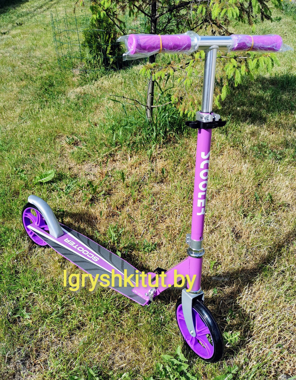 Самокат двухколёсный Scooter (фиолетовый+чёрный), арт.2032 - фото 1 - id-p155826859