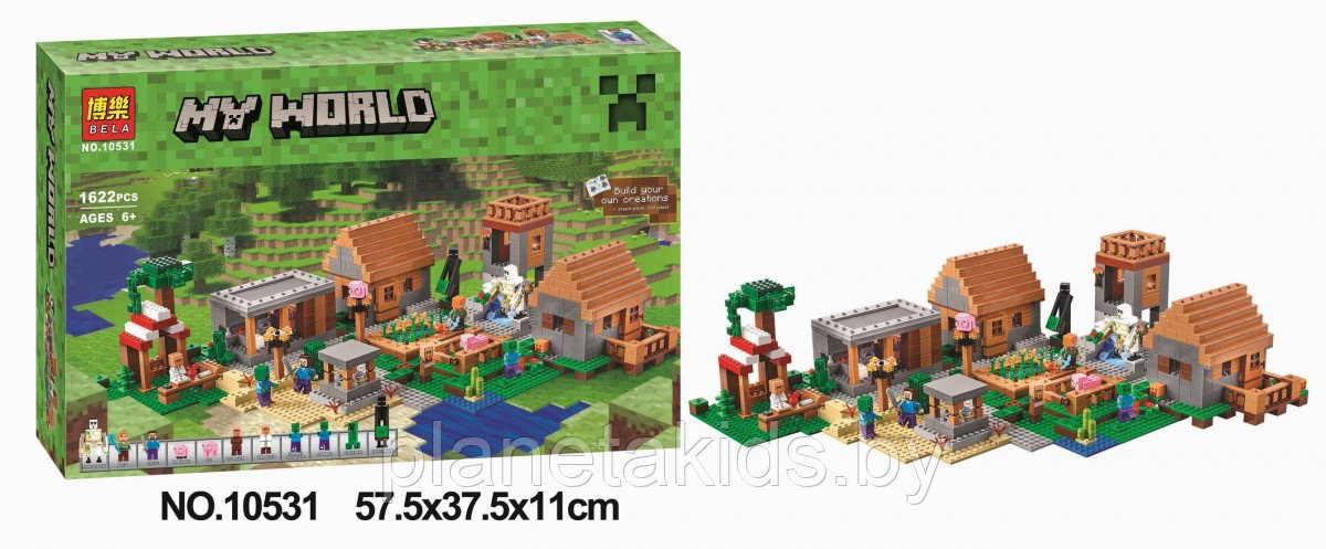 Конструктор Bela My World 10531 Деревня (аналог Lego Minecraft 21128) 1622 детали - фото 1 - id-p146211868