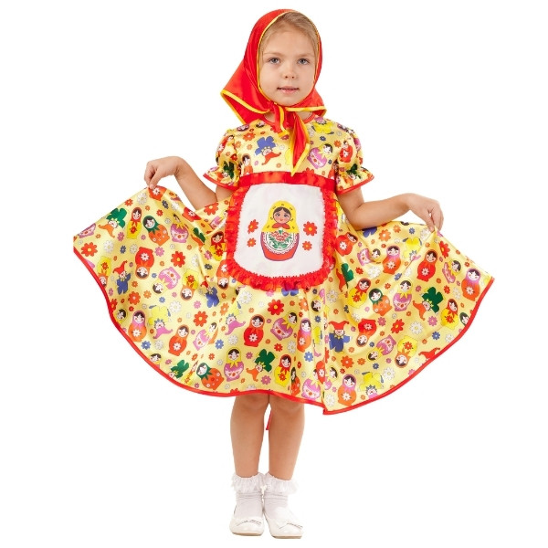 Детский карнавальный костюм Матрешка Пуговка 1003 к-18
