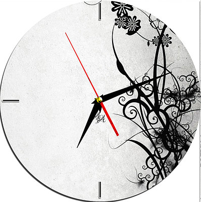 Настенные часы из стекла "Серая абстракция"арт.306