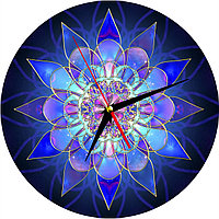 Настенные часы из стекла "Синяя абстракция" арт.313