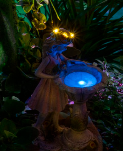 Садовая фигура Нимфа с LED подсветкой, на солнечной батарее - фото 3 - id-p155864033