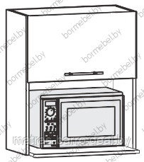 Навесной кухонный шкаф для СВЧ. Выбор цвета ЛДСП - фото 1 - id-p155876898