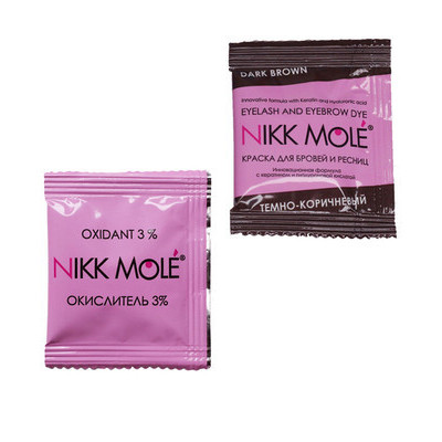 Краска+окислитель Nikk Mole темно-коричневая в саше, по 5 мл - фото 1 - id-p155803803