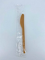 Нож столовый 168 мм золотистый в инд.упак., древесное волокно - 300шт.