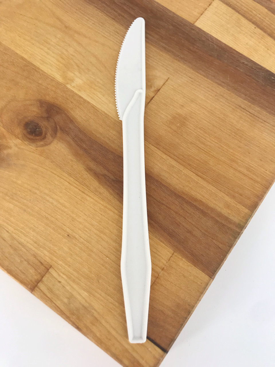 Нож столовая 163 мм белый, кукурузный крахмал (биоразлагаемый) - 50шт. - фото 1 - id-p104005839