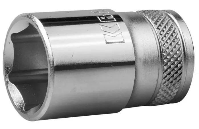 Торцовая головка KRAFTOOL "INDUSTRIE QUALITAT", Cr-V, FLANK, хромосатинированная, 1/2", 16 мм