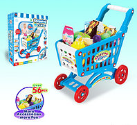 Игровой набор Shoppin Cart "Тележка с продуктами" 922-10, 56 предмет, голубая