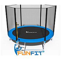 Батут FunFit 252 см внешней сеткой и лестницей (841)