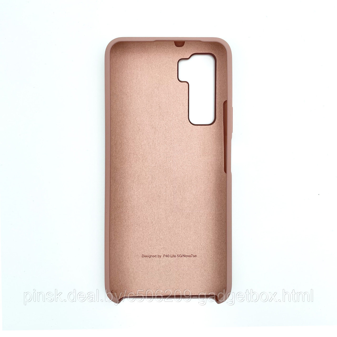 Чехол Silicone Cover для Huawei P 40 Lite 5G / Nova 7SE, Песочно-розовый - фото 2 - id-p154459673