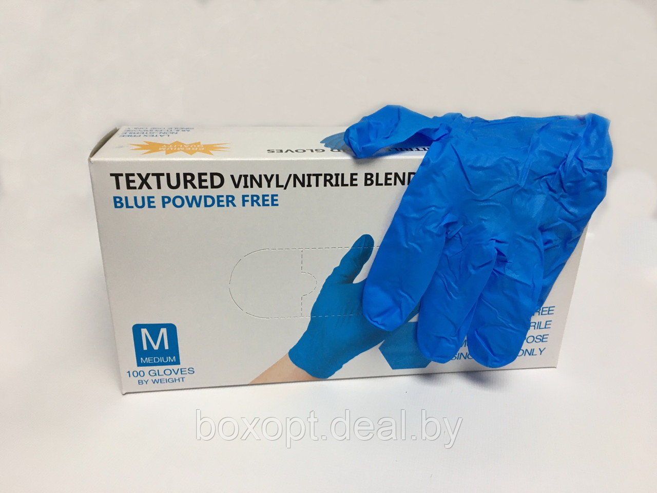 ТЕКСТУРИРОВАННЫЕ перчатки Wally Plastic, голубые - 100 шт (50 пар) - фото 2 - id-p156088623