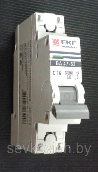 Автомат EKF ВА 47-63 1п 16А, 4,5кА, "С"