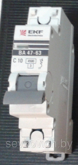 Выключатель автомат EKF ВА-47-63 1п 10А, 4,5кА, "С"