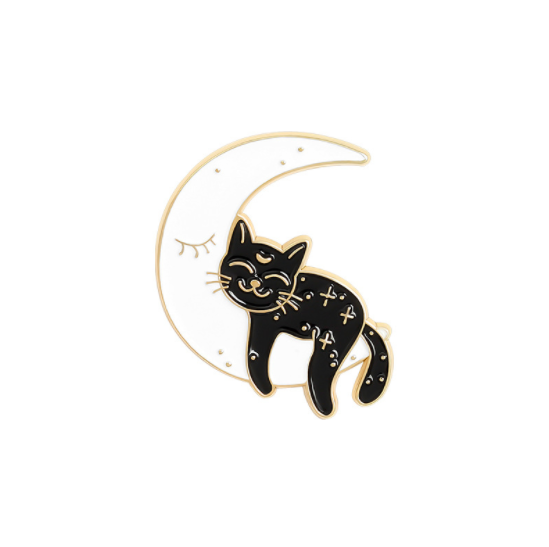 Значок "Котенок на луне"