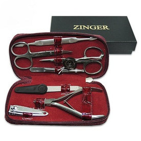 Маникюрный набор Zinger 7105 S (7 предметов) БОРДОВЫЙ КРОКОДИЛ