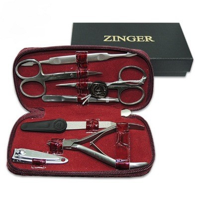 Маникюрный набор Zinger 7105 S (7 предметов) БОРДОВЫЙ КРОКОДИЛ - фото 1 - id-p156126807