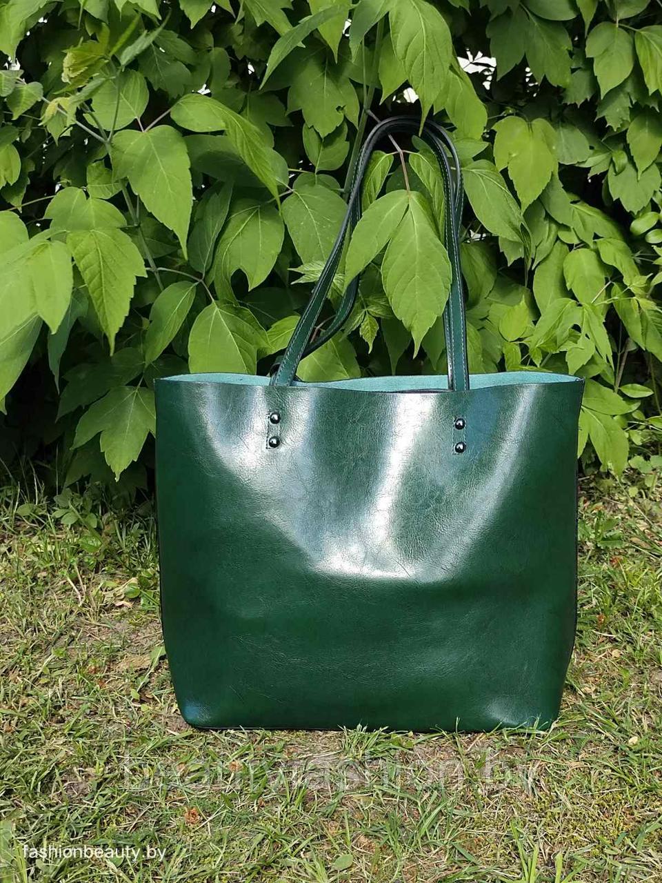 Сумка-шоппер модель 339 (зеленый мох) - фото 2 - id-p150437397