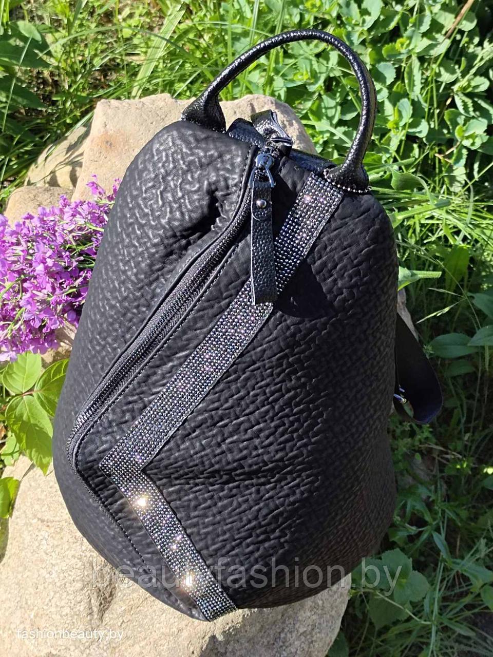 Рюкзак из натуральной кожи модель 406 (черный) - фото 2 - id-p156127136
