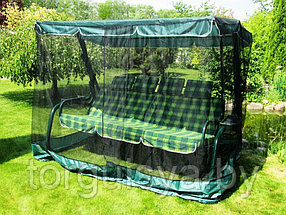 Москитная сетка универсальная для садовых качелей АМС (черная + зеленый волан, 2200х1450 мм)