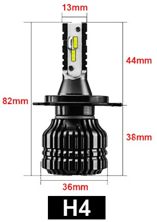 Светодиодные лампы H4 в головной свет Q5 на матрице CSP к-т - фото 2 - id-p156151287