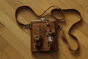 Фляжка в коже набор Hip Flask