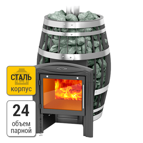 Термофор Саяны XXL 2015 Inox Витра ЗК печь банная стальная со стеклом - фото 1 - id-p88198103