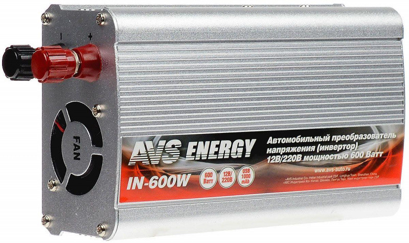 Автомобильный инвертор 600W 12/220V AVS IN-600W - фото 4 - id-p156190058