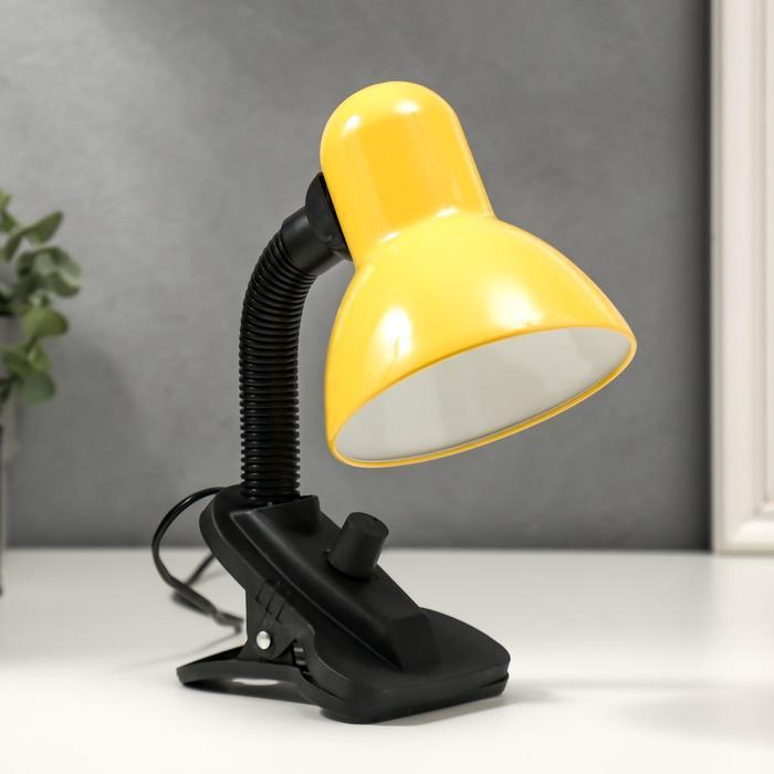 Настольная лампа на прищепке, 1х40Вт Е27, с диммером, желтая, 27х11,5х12 см - фото 1 - id-p154470518