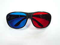 Очки анаглифные пластиковые большие, красно-синие (3D-очки)