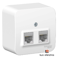 Розетка двойная компьютерная RJ45, кат. 5е Blanca Schneider electric, белый