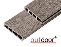 Террасная доска ДПК Outdoor 3D 150*25*4000 мм. завершающая STORM/OCEAN GREY серая микс