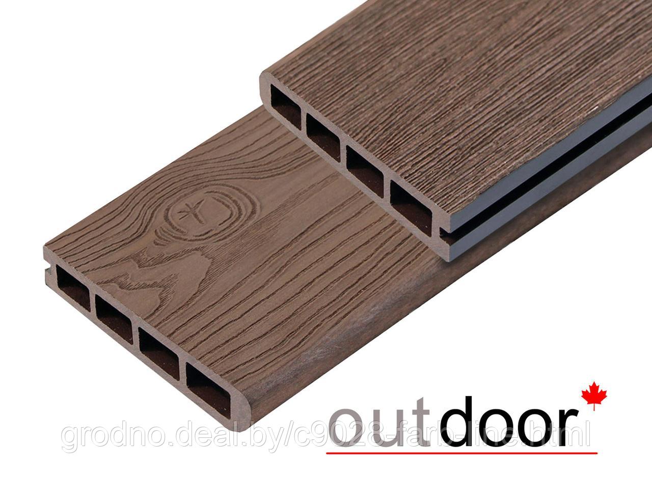 Террасная доска ДПК Outdoor 3D 150*25*4000 мм. завершающая STORM/OCEAN BROWN коричневая микс - фото 1 - id-p156227559