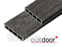 Террасная доска ДПК Outdoor 3D 150*25*4000 мм. завершающая STORM/OCEAN BLACK черная