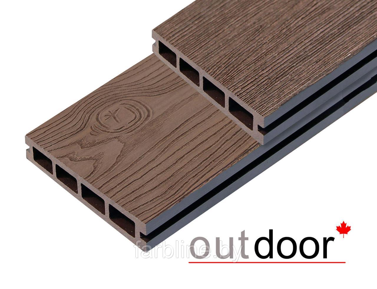 Террасная доска ДПК Outdoor 3D 150*25*4000 мм. STORM/OCEAN BROWN коричневая микс - фото 1 - id-p156227598