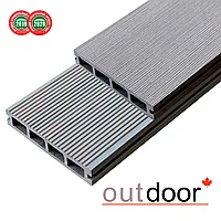 Террасная доска ДПК Outdoor 150*25*3000 мм. вельвет/браш серая микс