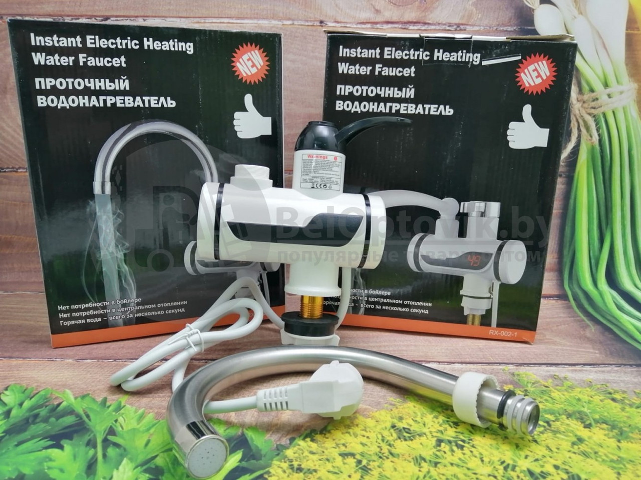 Проточный электрический водонагреватель Instant Electric Heating Water Faucet NEW RX-001 Матовый - фото 8 - id-p156276954