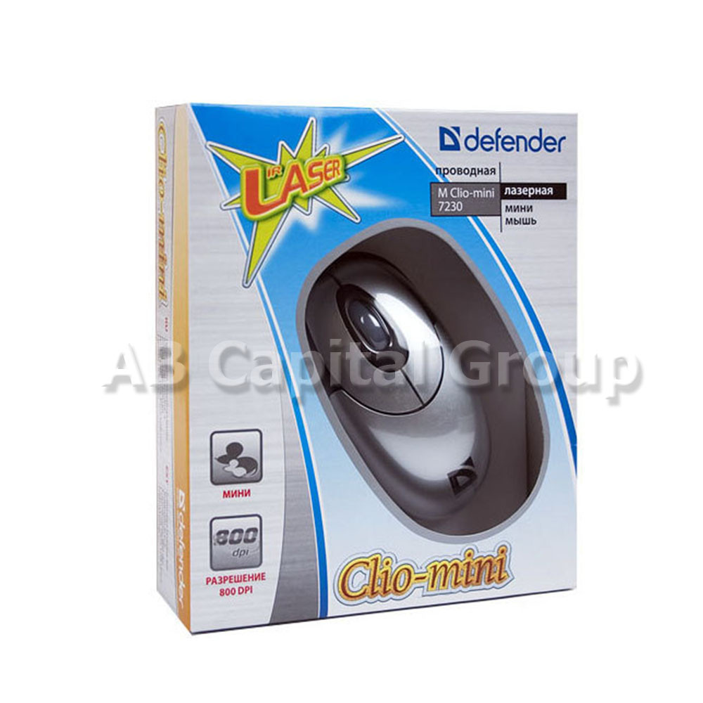 Лазерная мышь Defender M Clio-mini 7230 (Silver+Black, USB, 800 dpi) - фото 2 - id-p156283504