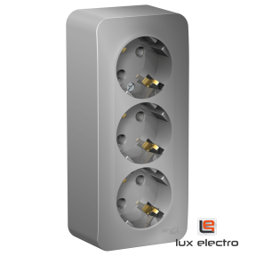 Розетка 3-я с зазем., без шторок Blanca Schneider electric, 16А, 250B, алюминий