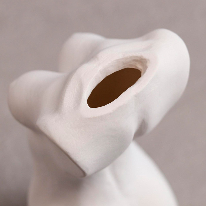 Ваза настольная "Женский торс", белая, 14.5 см, гипс - фото 4 - id-p156373301