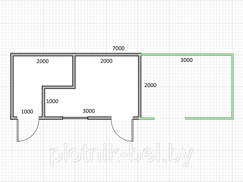 Хозблок (БЫТОВКА) 2в1 "Солигорск-2" 7х2 с дровником - фото 2 - id-p59224126