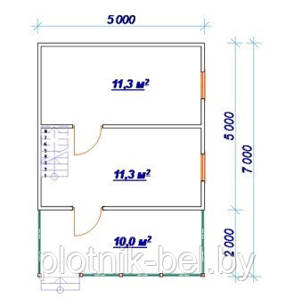 САДОВЫЙ ДОМИК с мансардой и террасой 7х5 (СД-25.4) - фото 2 - id-p65458518