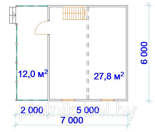 САДОВЫЙ ДОМИК с мансардой и террасой 7х6 (СД-38.2) - фото 2 - id-p65459207