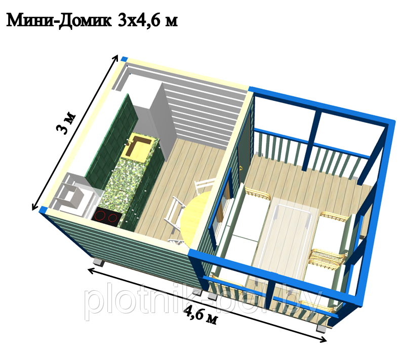 САДОВЫЙ ДОМИК с террасой 3х4,6 (СД-61.0) - фото 3 - id-p76613700