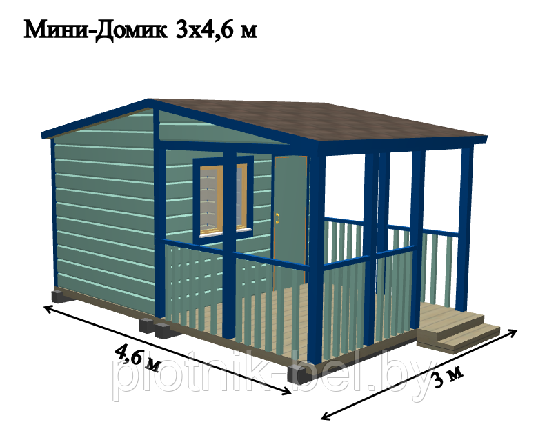 САДОВЫЙ ДОМИК с террасой 3х4,6 (СД-61.0) - фото 7 - id-p76613700